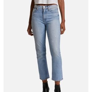 HUDSON Womens Blue Distressed Boot Cut Jeans
